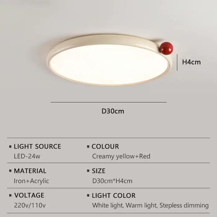 Plafonnier LED Nordique Crème Style Soucoupe Volante pour Salon, Chambre, Chevet, Salle à Manger, Hô