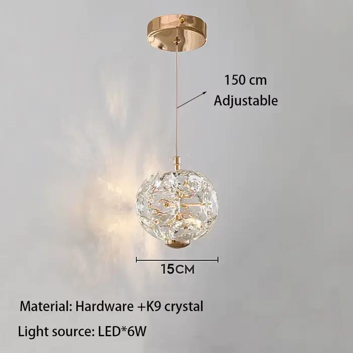 Moderne K9 pur cristal chevet petit lustre lumière luxe cristal applique couloir plafonnier barre dé
