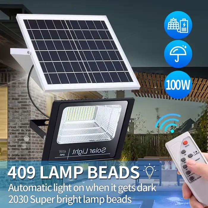 Applique Murale Solaire LED Imperméable avec Télécommande et Détecteur de Mouvement, Spot de Sécurit