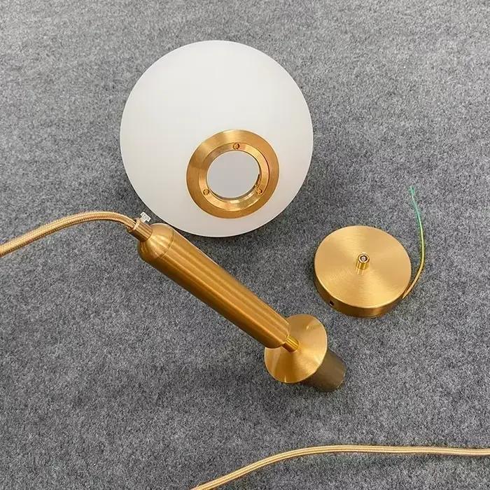 Lustre moderne boule de verre pendentif LED lumières chambre décor salle à manger chevet suspension 