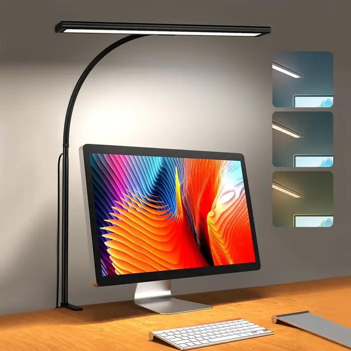 Lampe de bureau LED à col de cygne flexible réglable, lampe de bureau attentionnée pour les yeux, gr