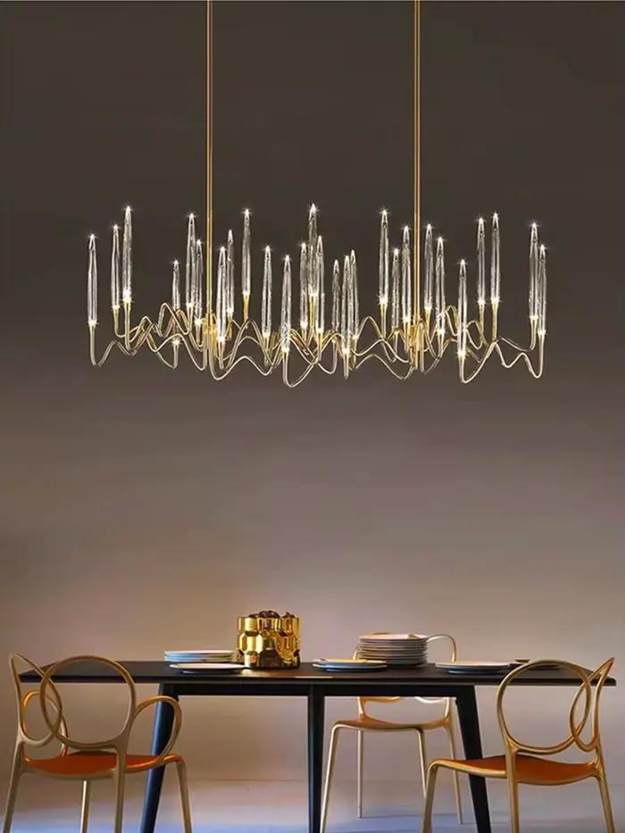 Plafonnier LED suspendu en cristal au design moderne de luxe, luminaire décoratif d'intérieur, idéal