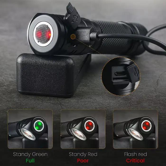 Lampe frontale SOFIRN SP40A avec optique TIR, LED TN-3535, rechargeable USB 18650, 1200lm, torche av
