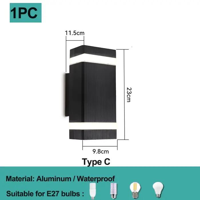 Appliques murales étanches E27 à double tête LED pour l'éclairage moderne des intérieurs de maison, 
