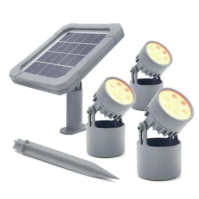 Lumière solaire submersible sous-marine d'étang, projecteur solaire amphibie IP68 lampe de paysage e