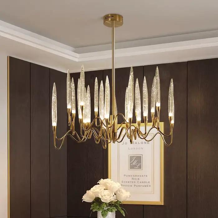 Plafonnier LED suspendu en cristal au design moderne de luxe, luminaire décoratif d'intérieur, idéal