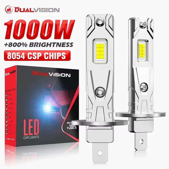 Ampoule de phare Led H1 H7, 1000W, Plug & Play, Mini lampe Led sans fil pour voiture, puces CSP H4, 