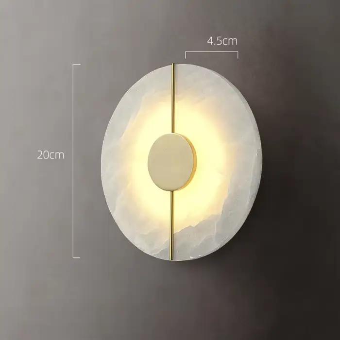 Applique Murale LED Moderne de Luxe en Cuivre et Marbre pour Salon, Mur de Fond, Couloir, Décoration