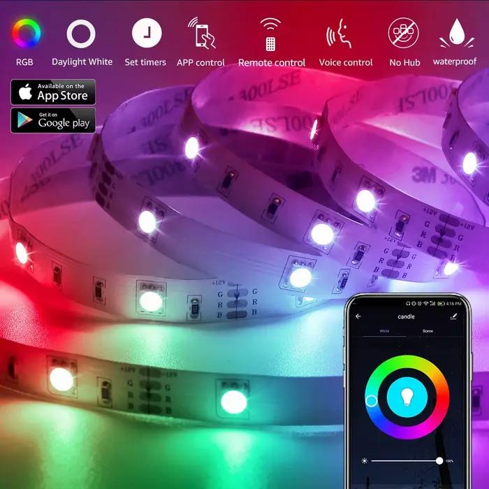 Bande LED 5050 DC 12V 24V RGB blanc chaud 5 mètres bande lumineuse Flexible étanche 60LED/ruban écla