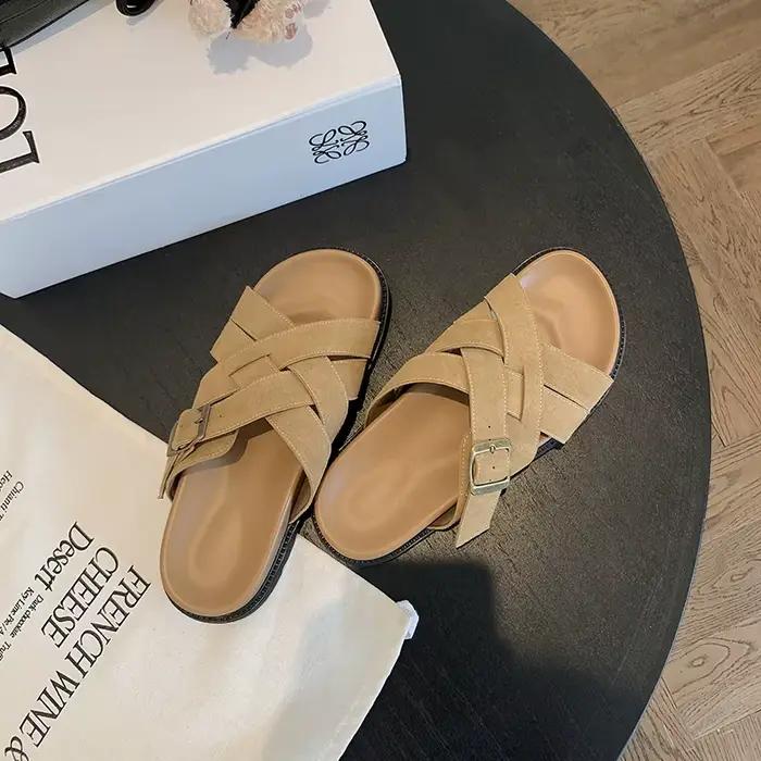 QUTAA 2025 Sexy femmes sandales chaussures plates talons été pantoufles Slingbacks bout ouvert en cu