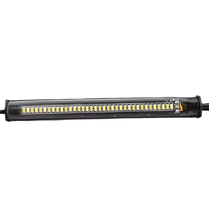 Clignotant LED pour moto, bande lumineuse DRL, ambre, blanc, anneau de fourche, clignotant de course