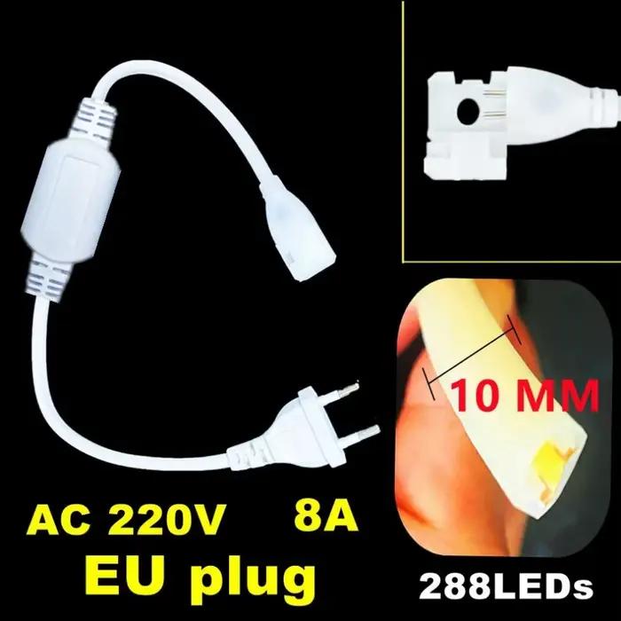 Bande lumineuse LED COB RA90, 1M-30M, 220V, Super brillante, 288 diodes/m, lampe extérieure Flexible