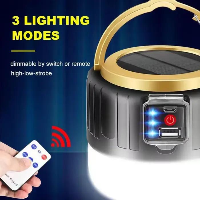 1000W extérieur solaire LED Camping lumière USB Rechargeable tente lampe lanternes portables lumière