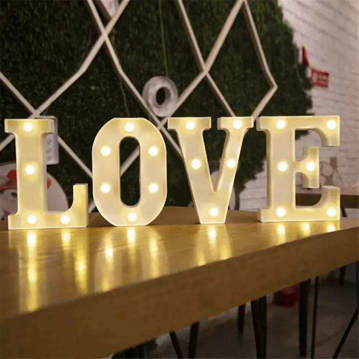Lampe LED avec Lettres et Chiffres, Alphabet Shoous, Veilleuse de Décoration pour la Maison, Mariage