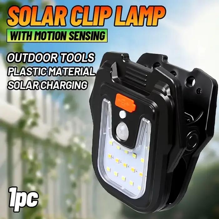 Lampe solaire à pince avec capteur de mouvement, lumière murale pour jardin/cour/clôture, veilleuse 