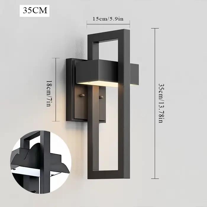 2 lampes murales d'extérieur IP65 étanches 12W, lampes murales LED modernes pour jardin, véranda, éc