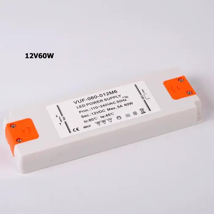 Pilote LED Ultra fin 6W 12W 15W 20W 30W 50W 60W, 110V 220V à DC12V 24V, alimentation électrique, ada