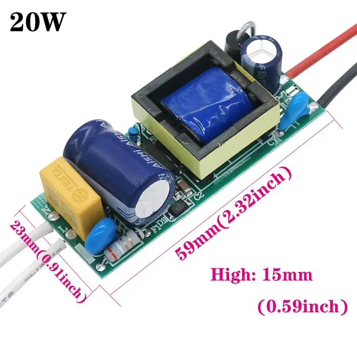 Pilote LED 20W 30W 40W 50W 85-265V, alimentation électrique, courant Constant, contrôle automatique 