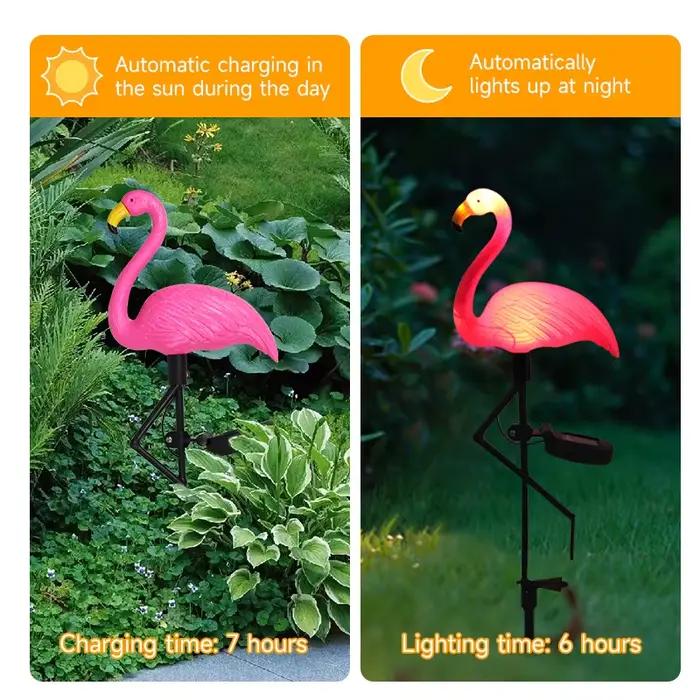 Lumière solaire LED en forme de flamant rose, lampe d'extérieur pour cour, jardin, piquet étanche, d