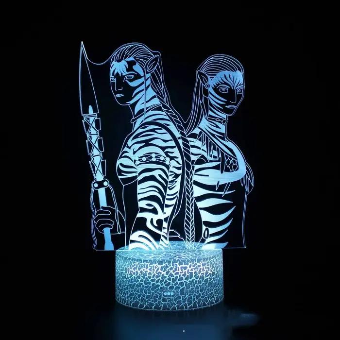 Avatar 3D veilleuse acrylique 16 couleurs couleur changeante veilleuse avec télécommande lumière LED