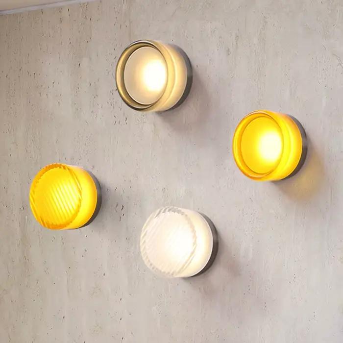 Applique murale LED moderne ambre fumée gris, lampe de chevet, salon, chambre à coucher, salle de ba