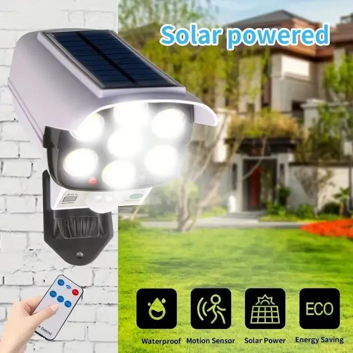 Lampes solaires à détecteur de mouvement extérieur, budgétaire à 77 LED, étanche, sans fil, fausse c