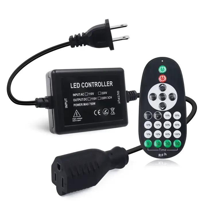Variateur de contrôleur LED 110V 220V, avec télécommande RF à 23 touches, prise EU US UK, 750W, vari