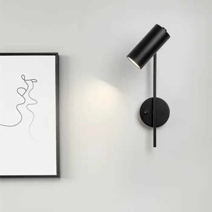 Applique murale rotative moderne salon fond mur LED lumière chambre chevet lumière allée longue pôle