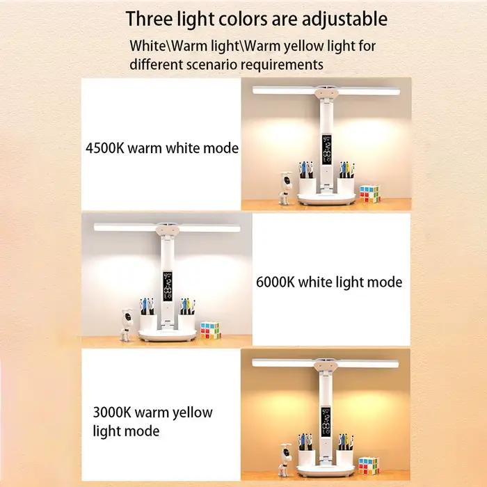 Lampe de Table pliante LED à gradation tactile, Protection des yeux, lampe de bureau à Double tête a