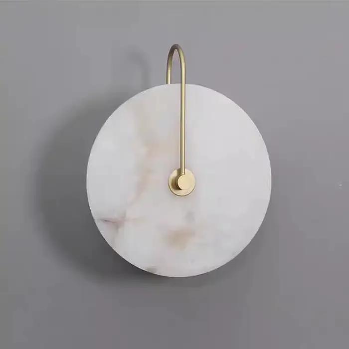 Lampe murale décorative moderne en marbre, appliques murales circulaires en pierre LED, pour couloir