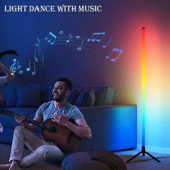 Lampadaire d'angle intelligent avec contrôle par application, lumière sur pied pour le travail du sa