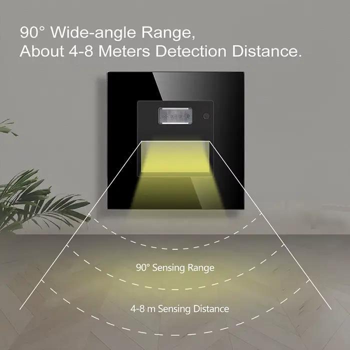 TAWOIA LED lumière d'escalier PIR capteur applique murale AC 110 V-240 V encastré pied escalier coul