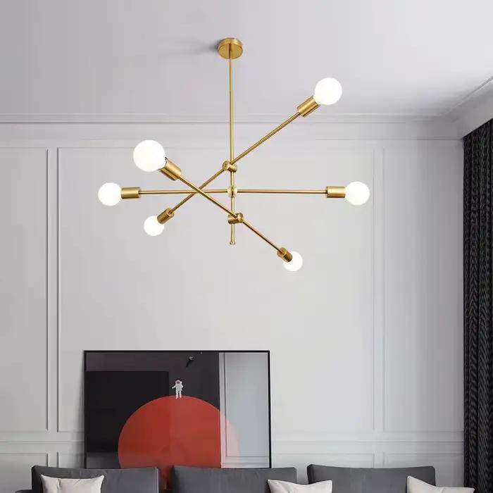 Lustre Led moderne décoration de la maison Luminaires Long pôle conception lampes suspendues salon c