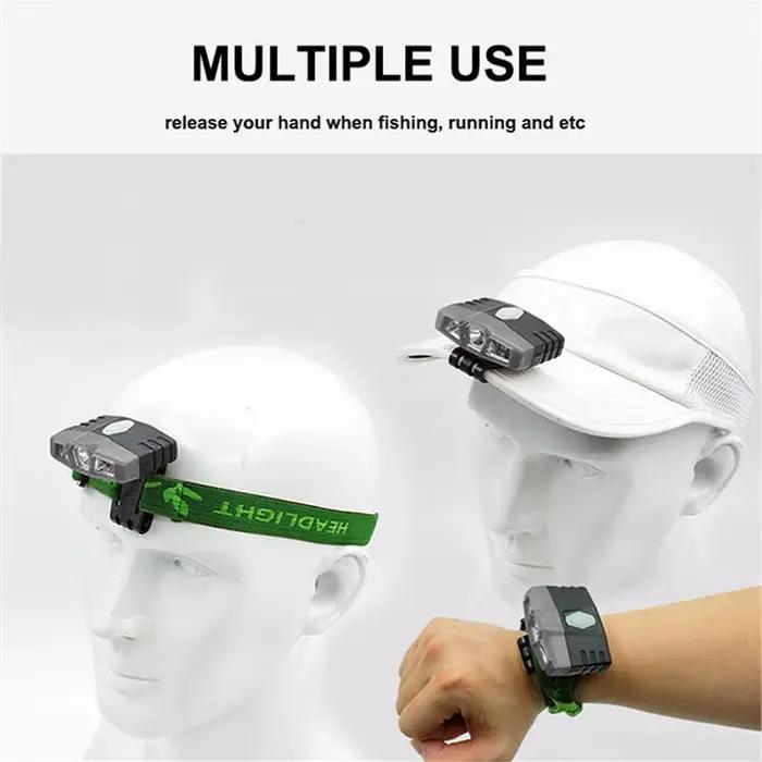 Mini lampe frontale Rechargeable Ultra lumineuse Cree LED Clip sur casquette lumière étanche chapeau