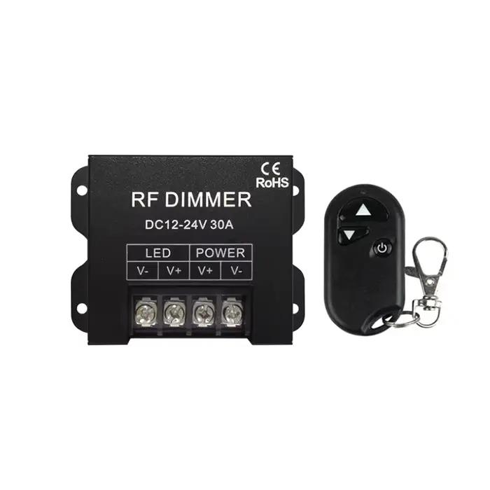 Contrôleur de variateur LED 30A 12-24V avec télécommande sans fil RF à 3 touches, gradation continue