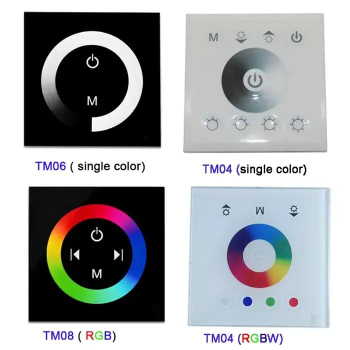 DC12V-24V couleur unique/RGB/RGBW panneau tactile mural contrôleur panneau de verre variateur contrô