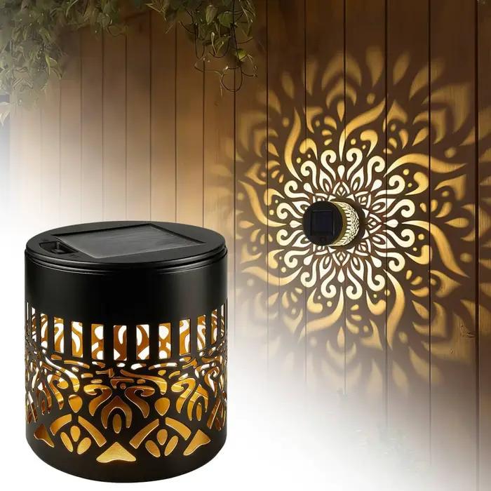 Lampes murales solaires à projection diamant, lampes LED étanches pour clôture, éclairage décoratif 