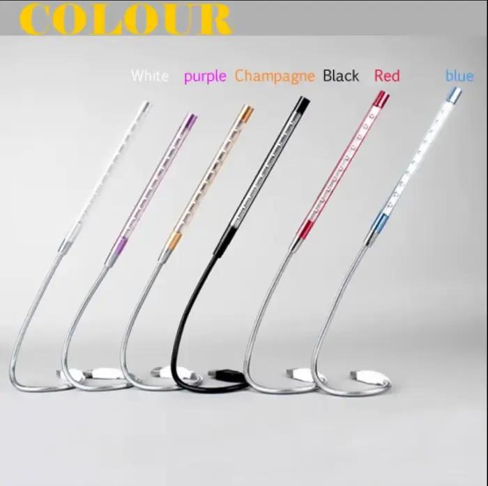 Matériel métallique USB LED lumières lampe de livre 10LED s Flexible livre lampe de lecture lampe de