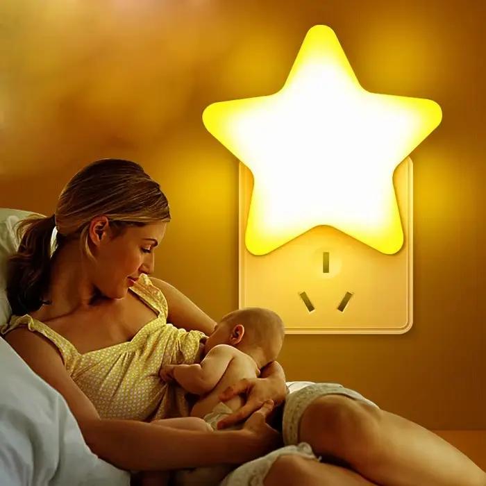 LED étoiles veilleuses prise ue/US lampe de nuit lumière décoration de la maison chambre chevet cham