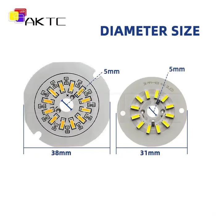 Panneau lumineux LED rond monocromodulaire, 5 pièces, 5V 3W, perles de lampe basse tension, panneau 