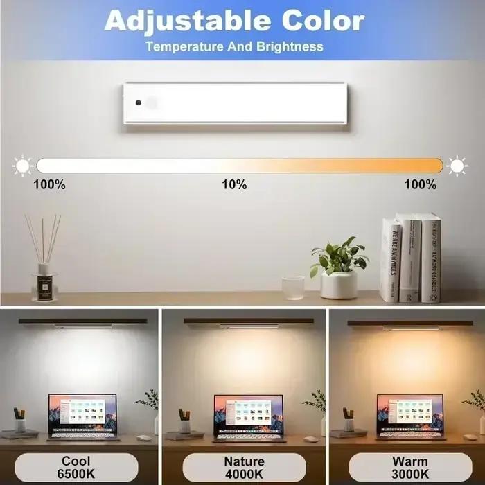 Lampe LED avec capteur de mouvement, Rechargeable par USB, 1500mAh, pour chambre, cuisine, armoire, 