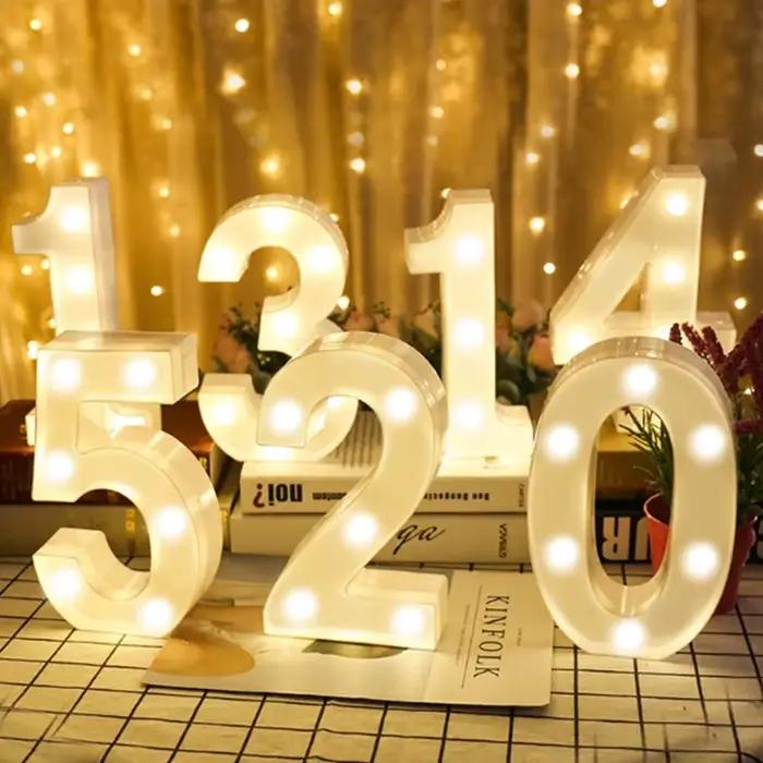 Lampe LED avec Lettres et Chiffres, Alphabet Shoous, Veilleuse de Décoration pour la Maison, Mariage