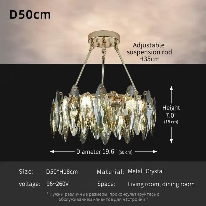Lustre en cristal de luxe salon plafond haut suspension salle à manger luminaires suspendus Lustre
