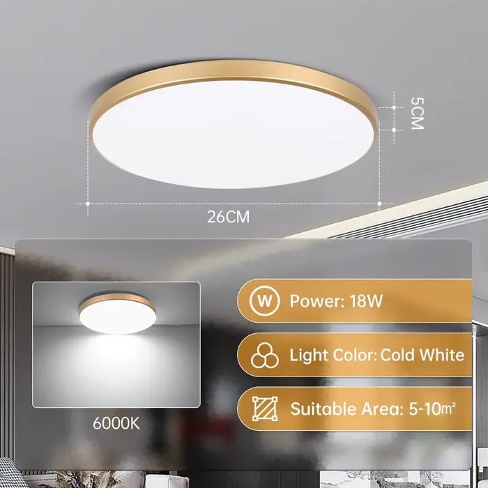 Plafonnier LED 220V anti-poussière 18W/30W/40W/50W pour salon, chambre, toilettes, décoration, lustr