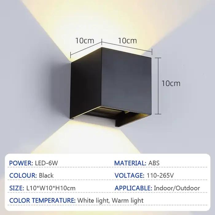 LED 6W Extérieur Applique IP65 Étanche Applique Murale Salon Chambre Porche Jardin Niket Extérieur L