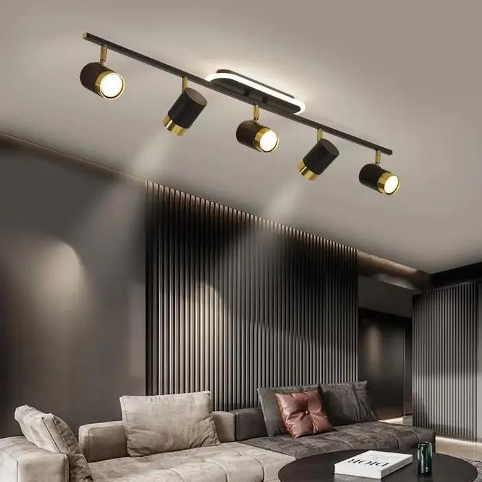 Plafonnier LED Noir et Blanc au Design Moderne, Luminaire Décoratif d'Nik, Idéal pour un Salon, un d