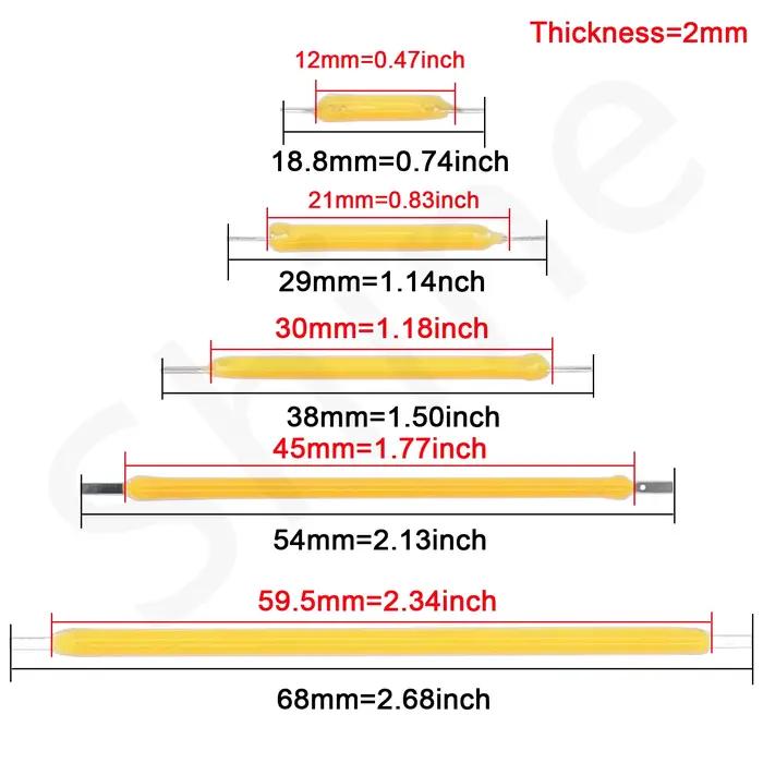 Ampoule Edison à Filament LED COB, pièces de lampe 18.8mm 29mm 38mm 54mm 68mm DC 3V 12V 57V 80V, Dio