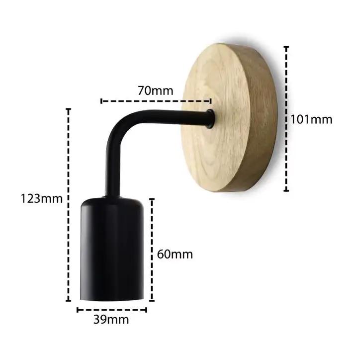 Applique murale en bois Vintage applique murale luminaire E27 110V 220V lampe de chevet rétro décor 