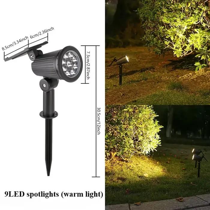 Projecteur LED solaire pour éclairage extérieur de paysage de jardin, spots étanches à énergie solai