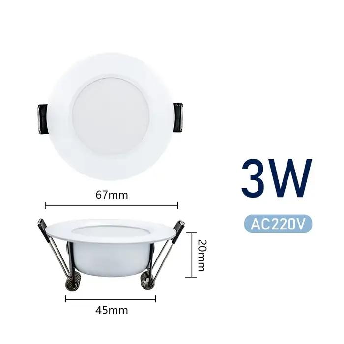 Spot Lumineux LED Circulaire Encastrable pour le Plafond, Éclairage d'Nik, 3/5/7/9/12/15W, AC 220V